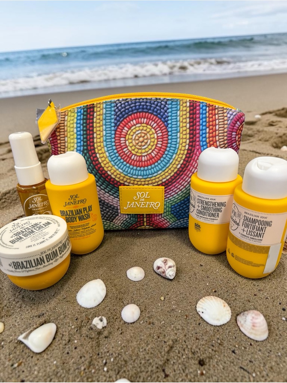 Sol de Janeiro Cheirosa 62 Travel Shampoo Conditioner Bum Bum Cream BodyWash Bag